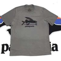 Patagonia เสื้อยืดแขนสั้นสำหรับทั้งหญิงและชายปลาทะเลกิจกรรมกลางแจ้งสไตล์อเมริกันสำหรับฤดูร้อน