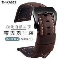 fat sea leather watch strap male PAM111/441 Italian crazy horse pin buckle 22 26mm