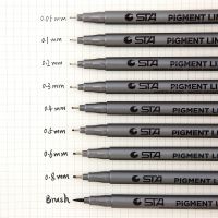 1pcs Pigment Liner Pigma Micron Ink Marker Pen 0.05 0.1 0.2 0.3 0.4 0.5 0.6 0.8mm Different Tip Black Fineliner Sketching Pens Highlighters Markers