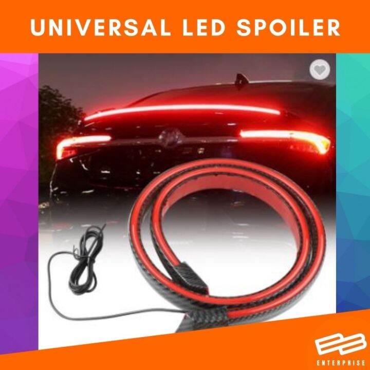Universal Carbon Fiber LED Rear Spoiler Light Duct Tail Spoiler For Car