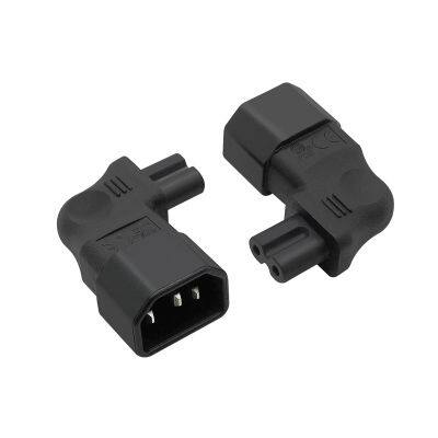 【lz】❈✻♧  C14-C7 curva direita iec320 c14 para iec320 c7 curva direita adaptador de alimentação macho para conector fêmea adaptador de conversão de energia