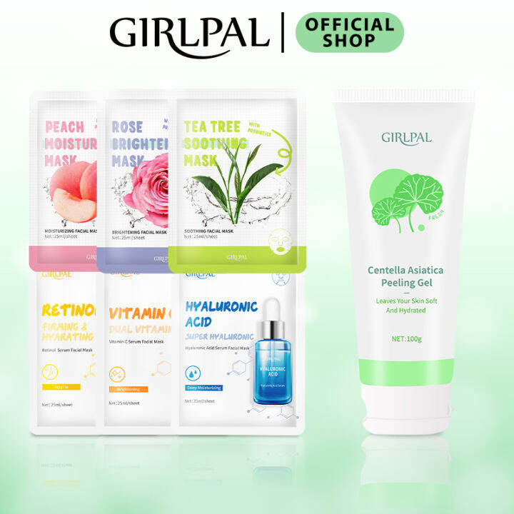 [BPOM] GIRLPAL Centella Asiatica Peeling Gel + Sheet Mask / Masker Wajah Face Skincare Lazada
