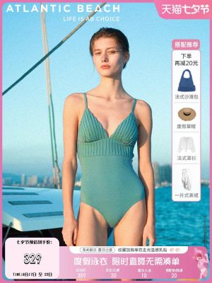Atlanticbeach Temperament Swimsuit Womens Summer Sun Protection Conservative Cover Belly Slimming Fashion One-Piece Swimsuit High-End
