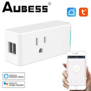 AUBESS Ổ Cắm Tường Thông Minh Tuya WiFi 10A Với 2 USB Phích Cắm Thông Minh