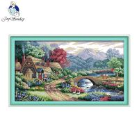 ☑ Joy Sunday Farm Scene Counted Print On Canvas 11CT 14CT Chinese Cross Stitch Embroidery Kit Needlework Sets Cross Stitch Pattern