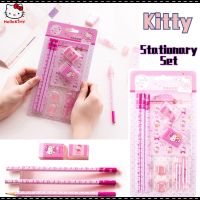 Hello Kitty Pencil Eraser Set Kindergarten Children Pencil Sharpener Pen Notebook Stationary Set Child Girl School Supplies Gift