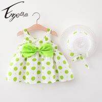 【Ladies shop】 DotDresses CuteBabyToddler DotDresses หมวก2ชิ้น