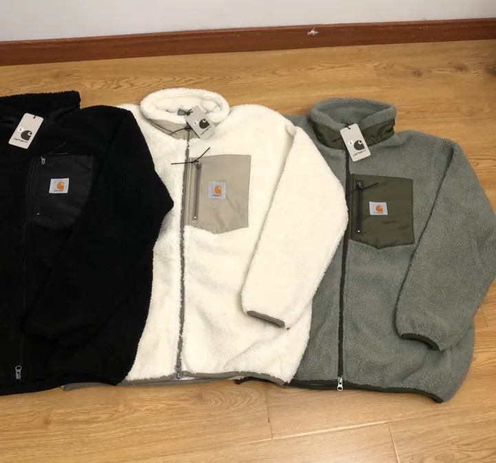 CARHARTT WIP polar fleece lambs wool coat jacket to keep warm thickening tooling popular logo
