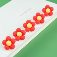 6Pcs/set red flower Shape Thumb Tack Plastic Colored Push Pins Thumbtacks Office School Supplies Clips Pins Tacks