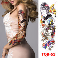 HW Large Arm Sleeve Tattoo Lion Crown Skeleton Waterproof Temporary Tattoo Sticker