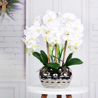 ?Dream Best? High Grade Well Designed Table Flower + Vase Artificial Latex Orchid Flower Arrangement Real Touch Ins Popular