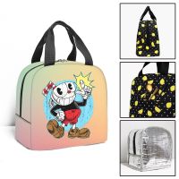 ❉ Fashion Creative Cuphead Student Work Lunchbox Thermal insulation Food Lunch Bag 3D Printed Insulated Portable Handbags Ice Bags