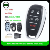 DIYKEY Replacement Keyless Remote Smart Key Fob 433MHz 4A Chip for Alfa Romeo Giulia Svio 2017-2020 KR5ALFA434 A2C