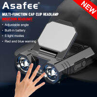 Asafee 400LM HW888 XPE+LED ultra bright outdoor work light Camping headlights portable built-in battery 5-speed gear switch+inductive switch Type-C USB charging IPX4 waterproof