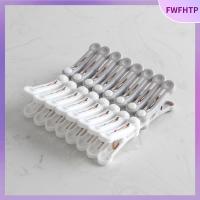 FWFHTP 16Pcs สีเทาและสีขาว ที่หนีบผ้า พลาสติกทำจากพลาสติก ทนทานสำหรับงานหนัก ที่แขวนคลิป แข็งแรงทนทาน กันลื่น เสื้อผ้า PEGS ห้องน้ำตู้เสื้อผ้าในบ้าน