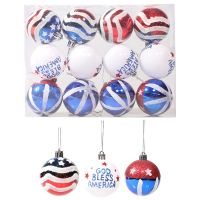 Hanging Independence Day Party Decor Patriotic Ball Ornaments in 3 Styles for USA Party Holiday Tree Decorations