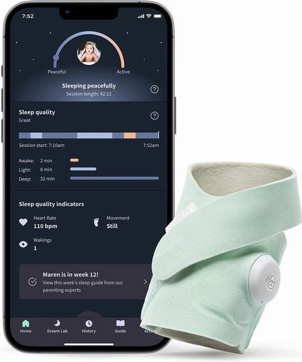 Owlet Dream Sock Plus - Smart Baby Monitor with Heart Rate and Average ...