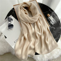 New Knitted Cashmere Scarf Warm Winter Pashmina Shawl Wrap Solid Scarves Bandana Female Foulard Thick Blanked