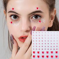 Pearl Eye Makeup Tattoo Stickers Stage Party Water Drops Flash Diamond Tattoos Face Decoration Acrylic Face Jewels Eyes Stickers Stickers