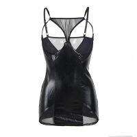 M XL XXXL 5XL Plus Size Lingerie Sexy Hot Erotic Babydoll Dress PU Leather Mesh Patchwork Nightgown Teddy Clubwear Sexy Costumes