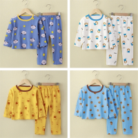 TINGQI Newborn Baby Kids Boys Girls Soft Cotton Pyjamas Clothing Sets Hygroscopic T-shirt Tops and Pants Child Underwear Sleepwear Pajamas Outfits Set For 0 1 2 3 4 5 6 7 8 Years