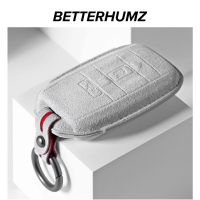 Betterhumz For Rolls Royce Phantom Wraith Cullinan Car Key Fob Case Cover Keychains Car Accessories Alcantara