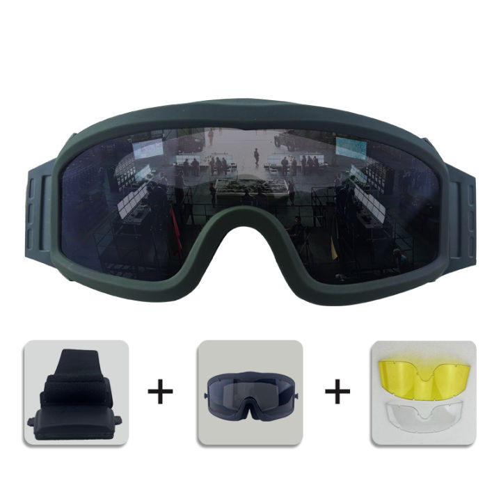 แว่นกันลม-alpha-แว่นตาทหารป้องกันกระจกบังลมป้องกันสำหรับขับขี่รถจักรยานยนต์ข้ามประเทศกลางแจ้ง