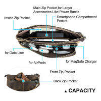 CONTACTS หนังแท้ผู้ชายกระเป๋าคลัทช์ออกแบบกระเป๋าถือชายกระเป๋าคลัทช์ความจุค่าใช้จ่ายในการเดินทางถุงเก็บสายออแกไนเซอร์ร้อน