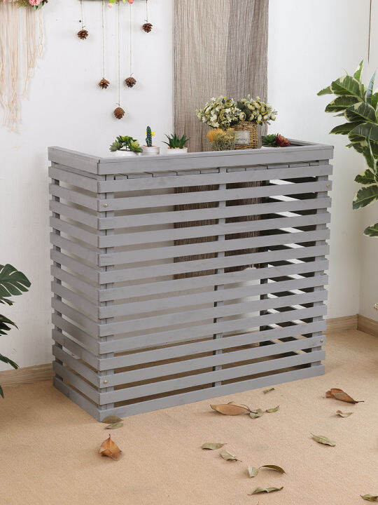 Antiseptic Wood Outdoor Condenser Air Conditioner Rack Cover Balcony