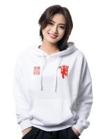 HOODIE เสื้อฮู้ด MAN U manchester V2 สีขาว ผ้าใส่สบาย