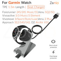 Zenia เปลี่ยนโลหะอลูมิเนียมสาย USB แท่นชาร์จแท่นชาร์จแท่นชาร์จสำหรับ Garmin Fenix 7 7X Sapphire Forerunner 245 55 Music Vivomove 3 Sport Luxe Style Vivoactive 3 Element Venu SQ 2 Plus SQ2 D2 Air Approach S12 S40 S42 X10 เครื่องประดับอุปกรณ์เสริมนาฬิกา