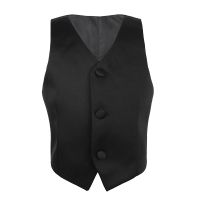 （Good baby store） Children  39;s Black Suit Vest Flower Boy Dress Piano Performance Costume Baby Teen Boys Gentleman Formal Wedding Party Waistcoat