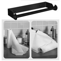 Stainless Steel Toilet Paper Holder Punch-Free Kitchen Paper Roll Holder Wall Mounted Towel Rack And ABS Tissue Box For Bathroom