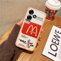 เคสมือถือสำหรับ Realme C51 ฝาหลัง ลายการ์ตูนแฮมเบอร์เกอร์กาแฟนิ่ม TPU แฟชั่นกันกระแทกโปร่งใสสำหรับ Realme C51 เคสโทรศัพท์