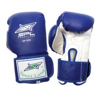 SPORTLAND นวม นักมวย หนัง PU Boxing Gloves Velcro 8 Oz. รุ่น SP032 - สีน้ำเงิน