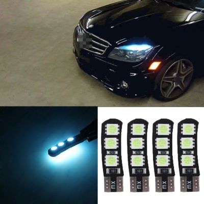 【CW】Ice Blue LED No Error Eyebrow Eyelid Light Bulb For Mercedes Benz W204 C300 C350 8000K T10-6SMD Car Lights
