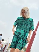 BANGKOK TALES: TOP-เสื้อเชิ๊ต-ฮาวาย-ช้าง-FREESIZE