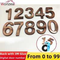 【LZ】❦☃  70mm ABS Plastic Bronze Self- Adhesive Door Numbers Customized House Address Sign Door Plates 0123456789ABC-Z