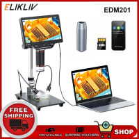 Elikliv EDM202 10.1กล้องจุลทรรศน์ดิจิตอลแอลซีดีนิ้ว HDMI 32กิกะไบต์ EDM201 7หน้าจอขนาดนิ้ว1300X เหรียญกล้องจุลทรรศน์บัดกรีด้วยหลอดขยาย,การบัดกรีวิดีโอกล้องจุลทรรศน์บัดกรีใช้ได้กับ TV/Windows/mac