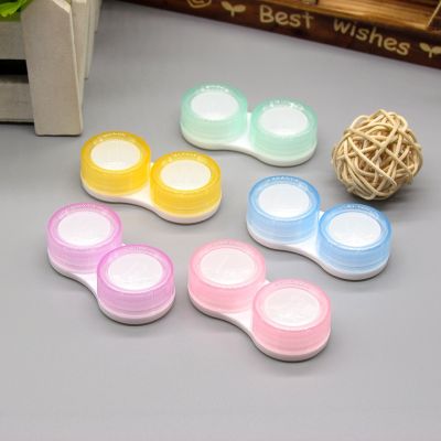 1PCS Girl Glasses Cosmetic Contact Lenses Box Contact Lens Case for Eyes Travel Kit Holder Container Travel Accessaries