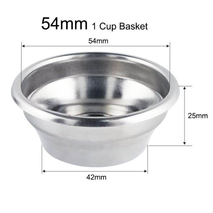 Stainless Steel 54mm 1cup/2 Cup Basket For Nonpressurized Breville