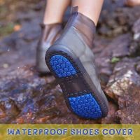 Reusable Rain Boots Waterproof Rain Shoes Covers Non Slip Silicone Overshoes Unisex Rubber Water Resistant Shoe Covers Rainy Day Rain Boots