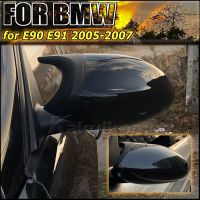 For BMW 1 3 Series E81 E82 E87 E88 E90 E91 E92 E93 Carbon Fiber(ABS) Black Rearview Mirror Cover Caps Car Accessories