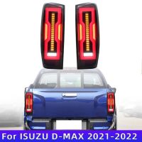 ไฟท้ายไฟท้ายแต่งรถสำหรับ Isuzu D-Max Dmax 2020-2022ไฟท้าย DRL + สัญญาณไฟเลี้ยวแบบไดนามิก + ถอยหลัง + ไฟเบรกแอลอีดี