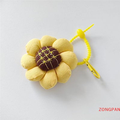 ZONGPAN จี้ดอกไม้ฝ้ายลินินสำหรับผู้หญิงกระเป๋าถือเครื่องประดับพวงกุญแจของขวัญ