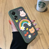 เคสสำหรับ OPPO A78 4G สีการ์ตูนดอกไม้สีรุ้งผีเสื้อขอบเคสนิ่มใส่โทรศัพท์มีน้ำค้างแข็งโปร่งใสกรอบแข็งเคสป้องกันกล้องคลุมทั้งหมดกันกระแทกสำหรับเด็กชายหญิง