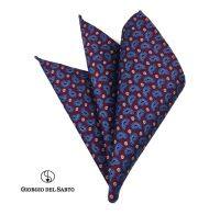 GIORGIO DEL SARTO Silk Red Pocket Square ผ้าเสียบสูทสีแดงไหม 100%Silk