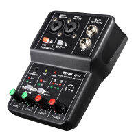 teyun Q-12 Sound Card Audio Mixer Sound Board Console Desk System Interface 4Channel 48V Power Stereo (Us Plug)