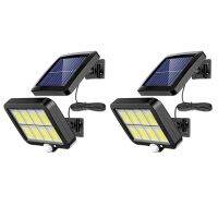 2Pc 2000 Lumen 160 LEDs Solar Wall Lights IP65 Waterproof Wired Motion Sensor Security Flood Light 360 Degree Adjustable