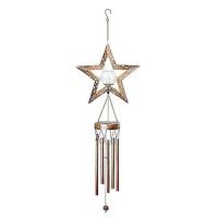 Solar Wind Chimes for Outside,Star Crackle Glass Ball Wind Chime with Warm LED Light and Waterproof,for Garden,Patio,Etc